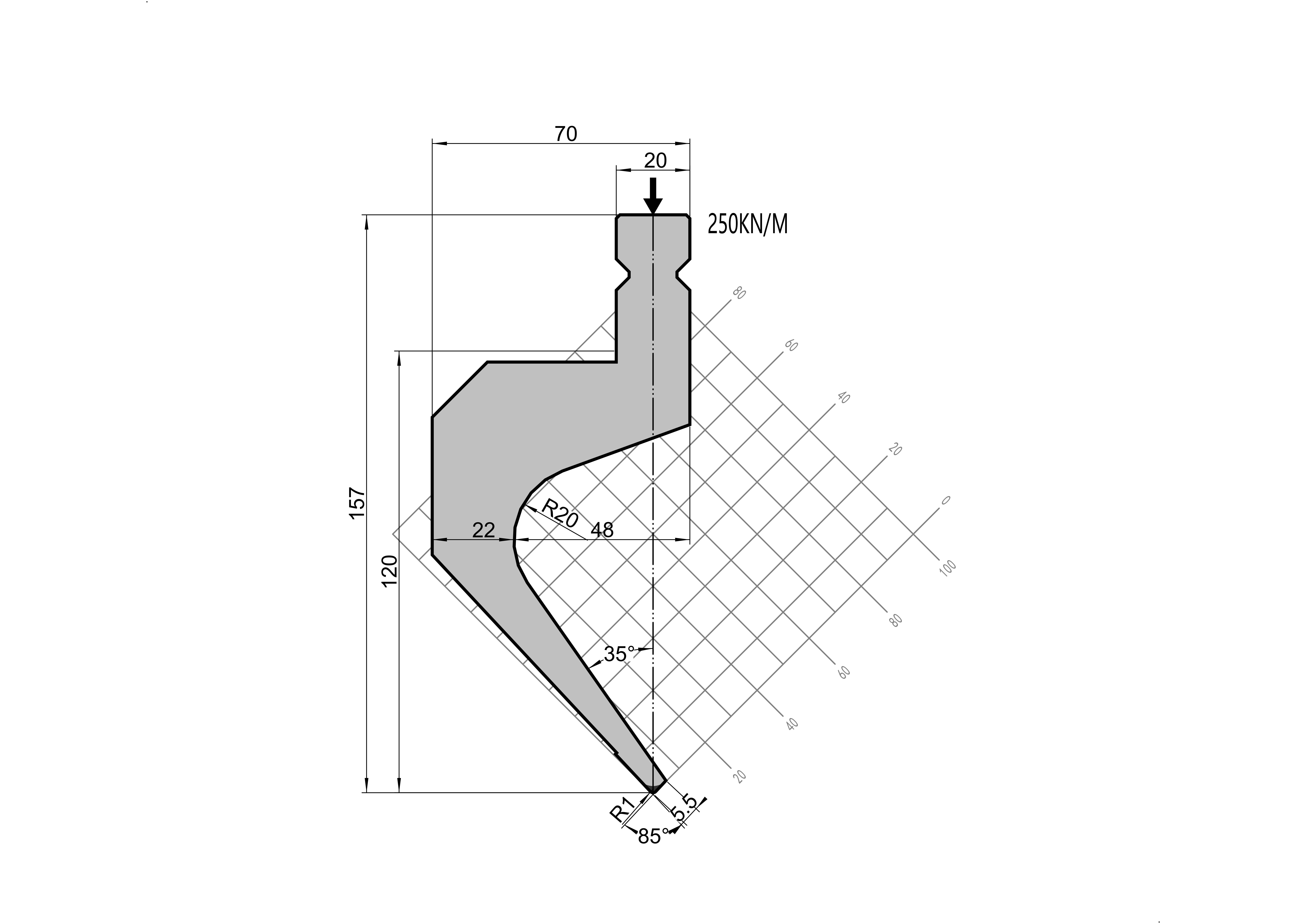 TRUMPF Punch 15.38 - 86° H120 mm press brake tooling