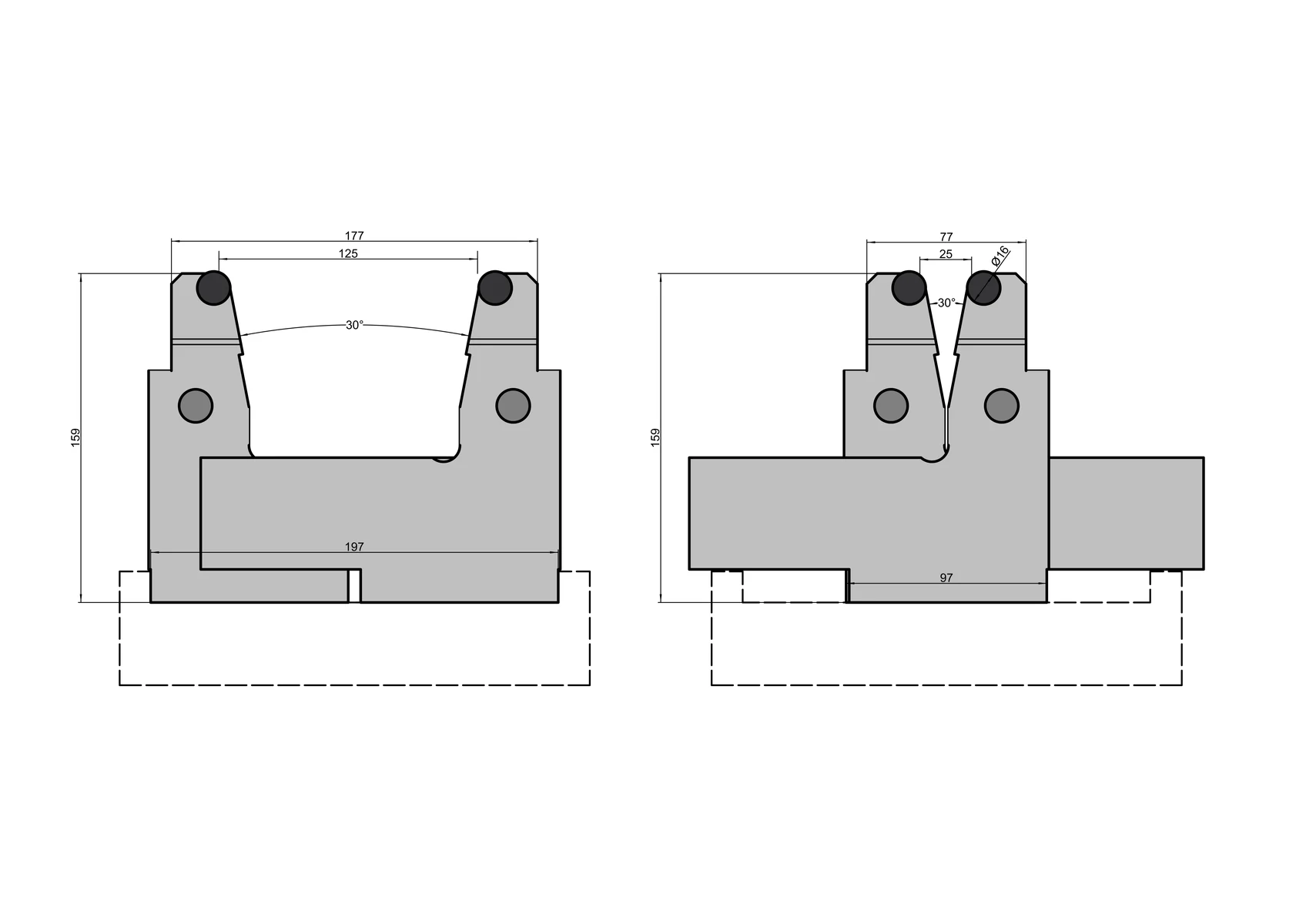 COVO adjustable die in a variable V-opening bending application