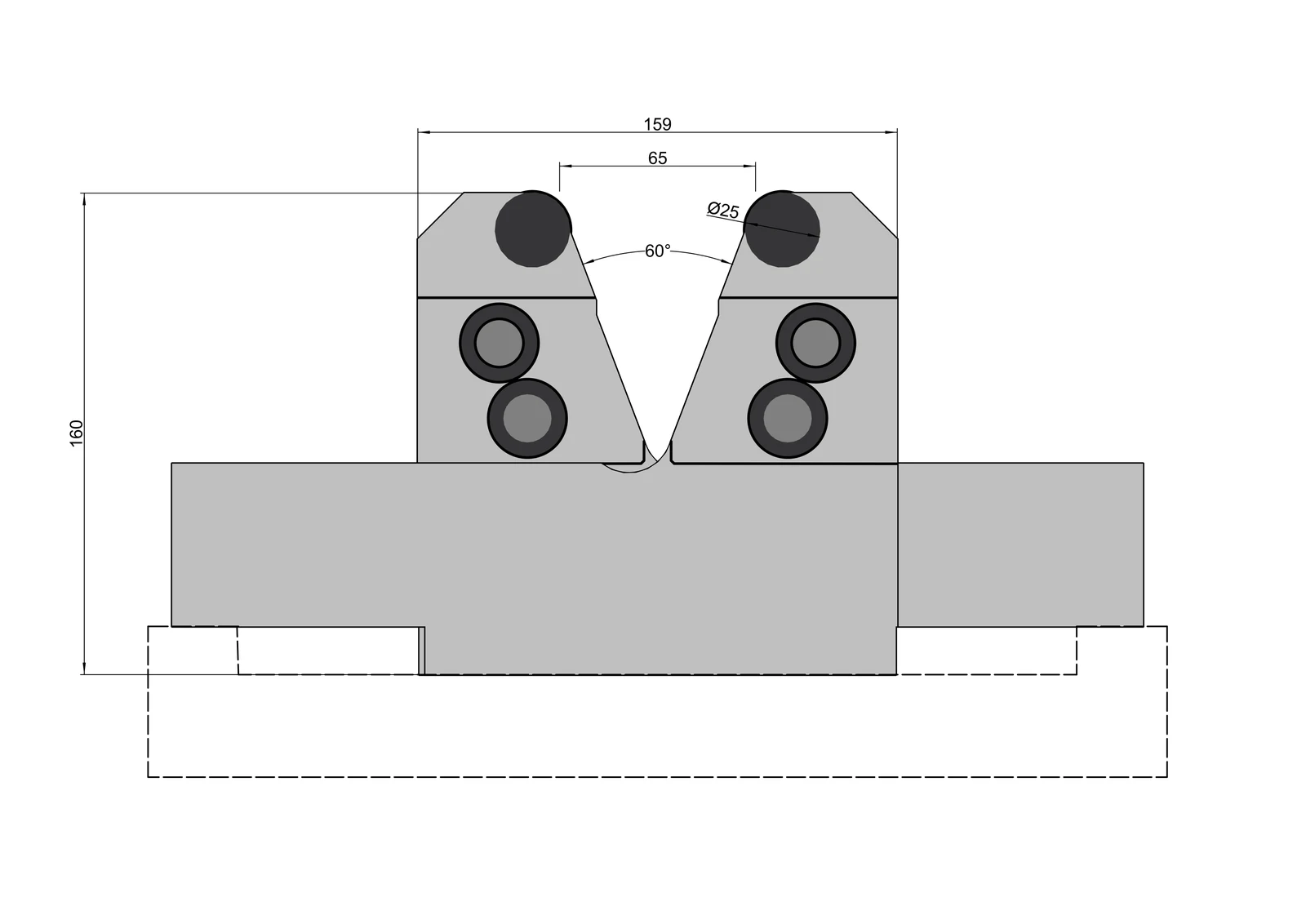 Adjustable Die 65.185 - V65-185 mm press brake tooling