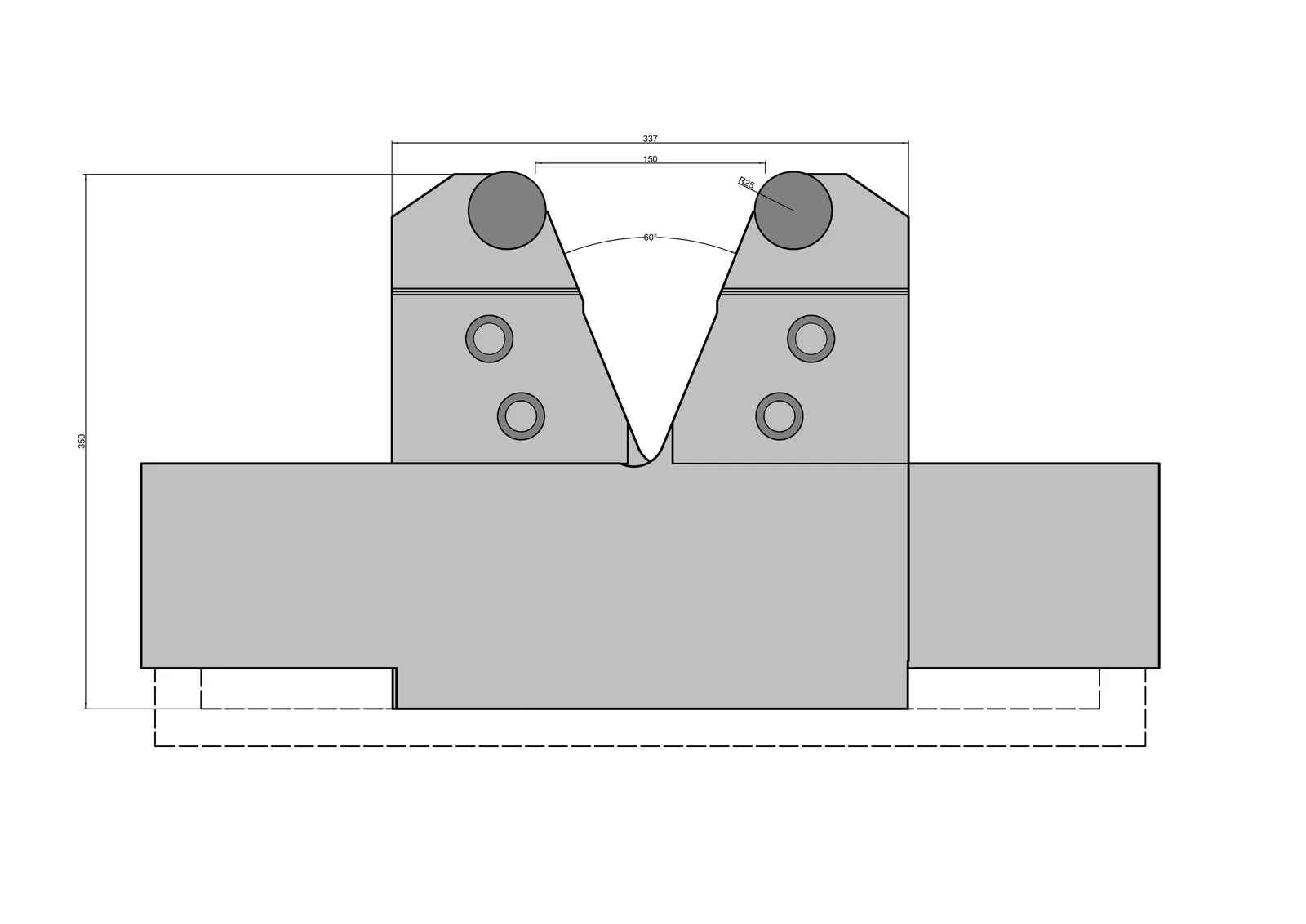 Adjustable Die 65.400 - V150-400 mm press brake tooling