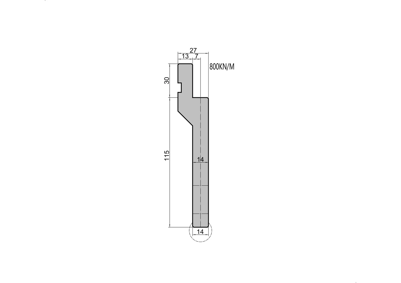 Radius Punch 10.116 - R7.0-50.0 mm press brake tooling