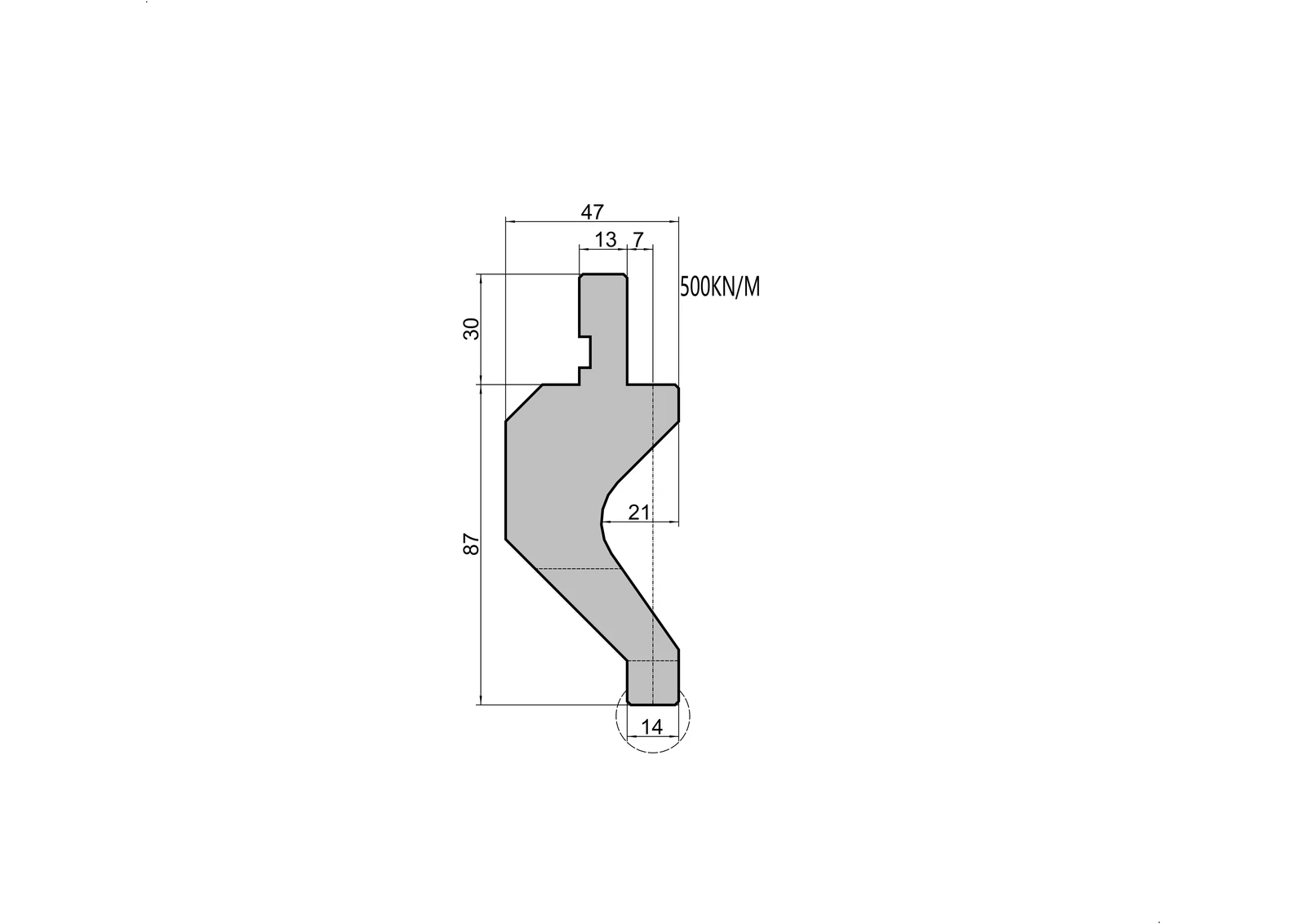 Radius Punch 10.190 - R7.0-50.0 mm press brake tooling