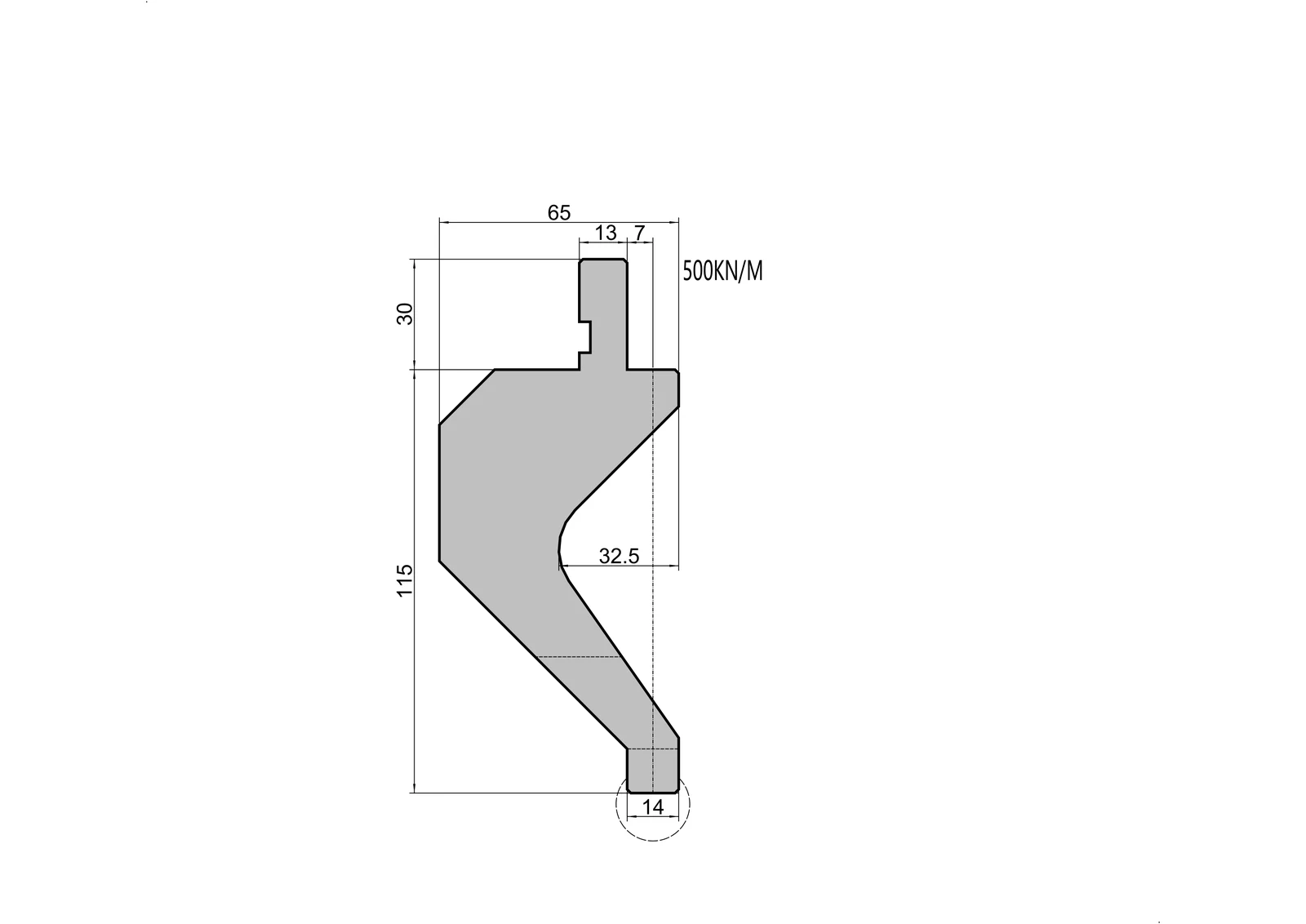 Radius Punch 10.191 - R7.0-50.0 mm press brake tooling