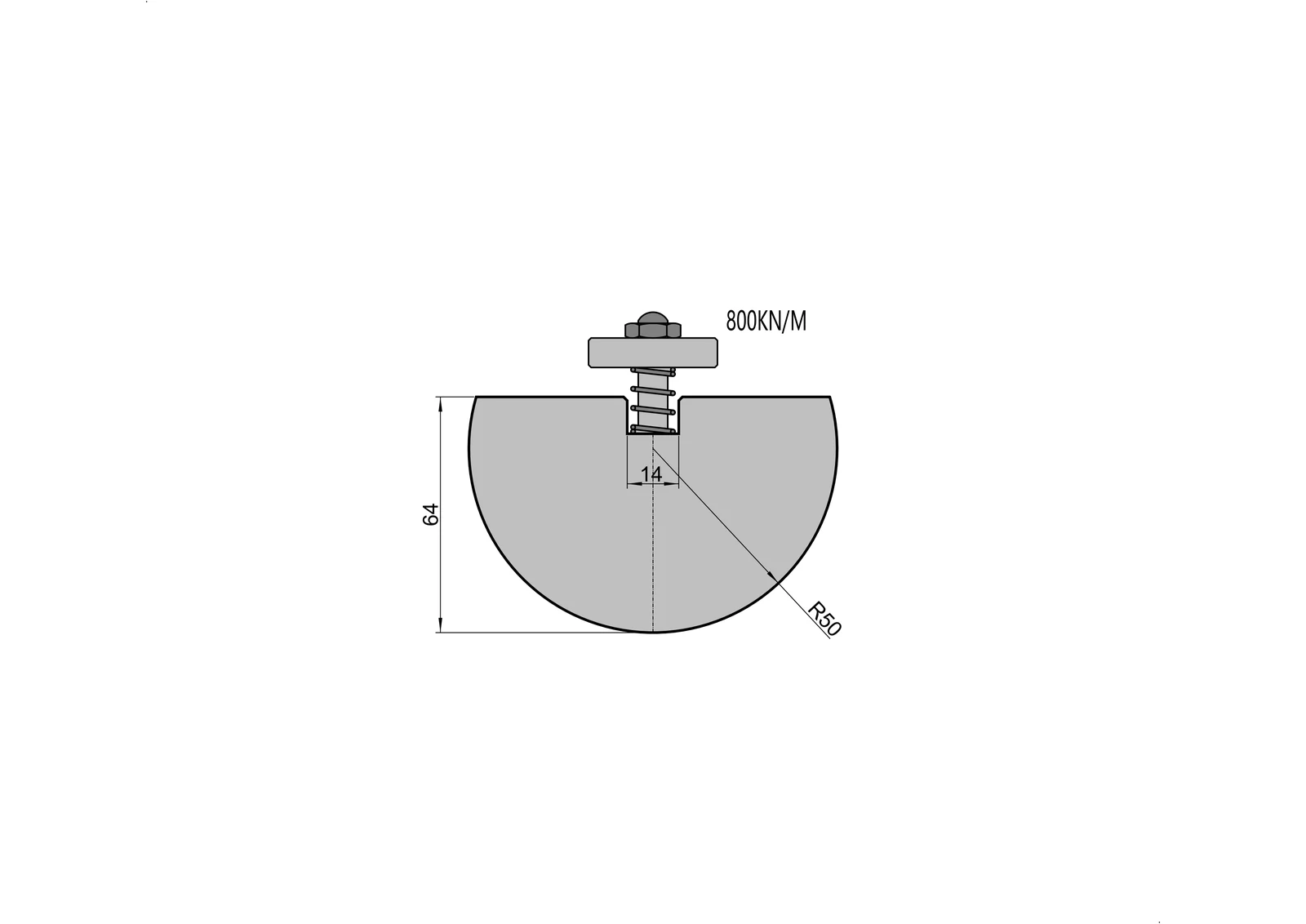 Radius Punch 10.324 - R50 mm press brake tooling