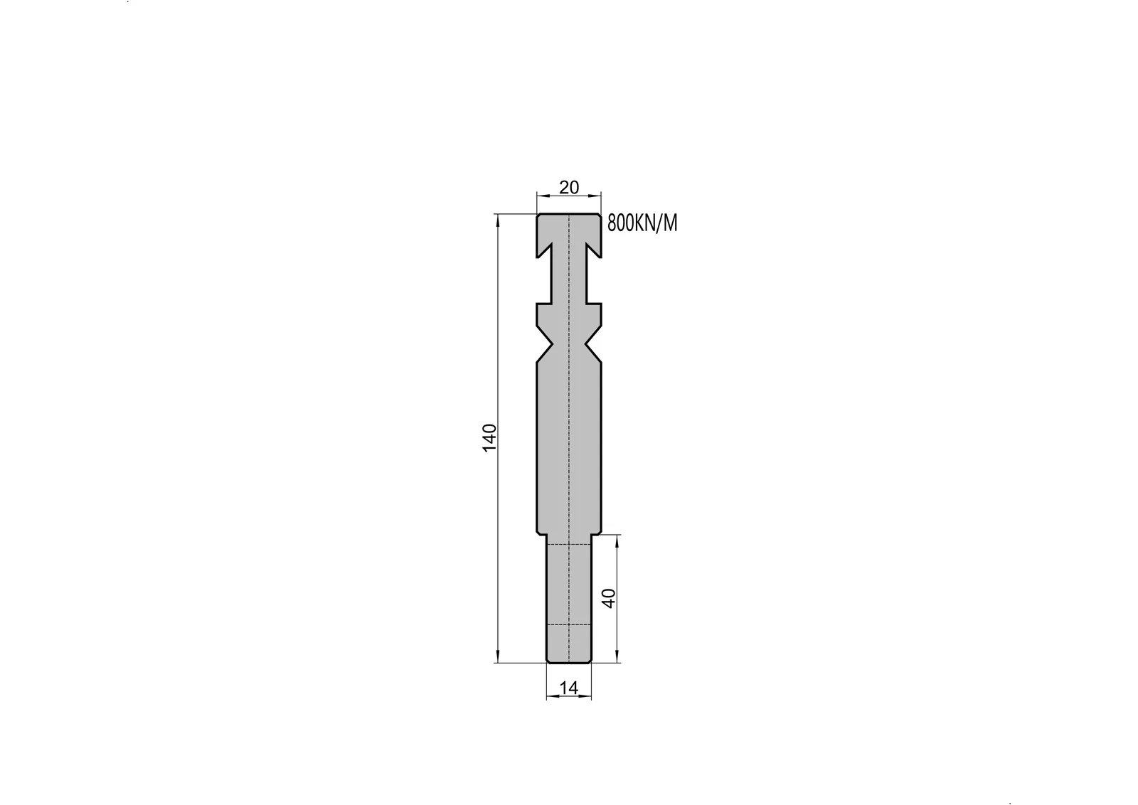 Radius Punch 14.252 - R7.0-50.0 mm press brake tooling