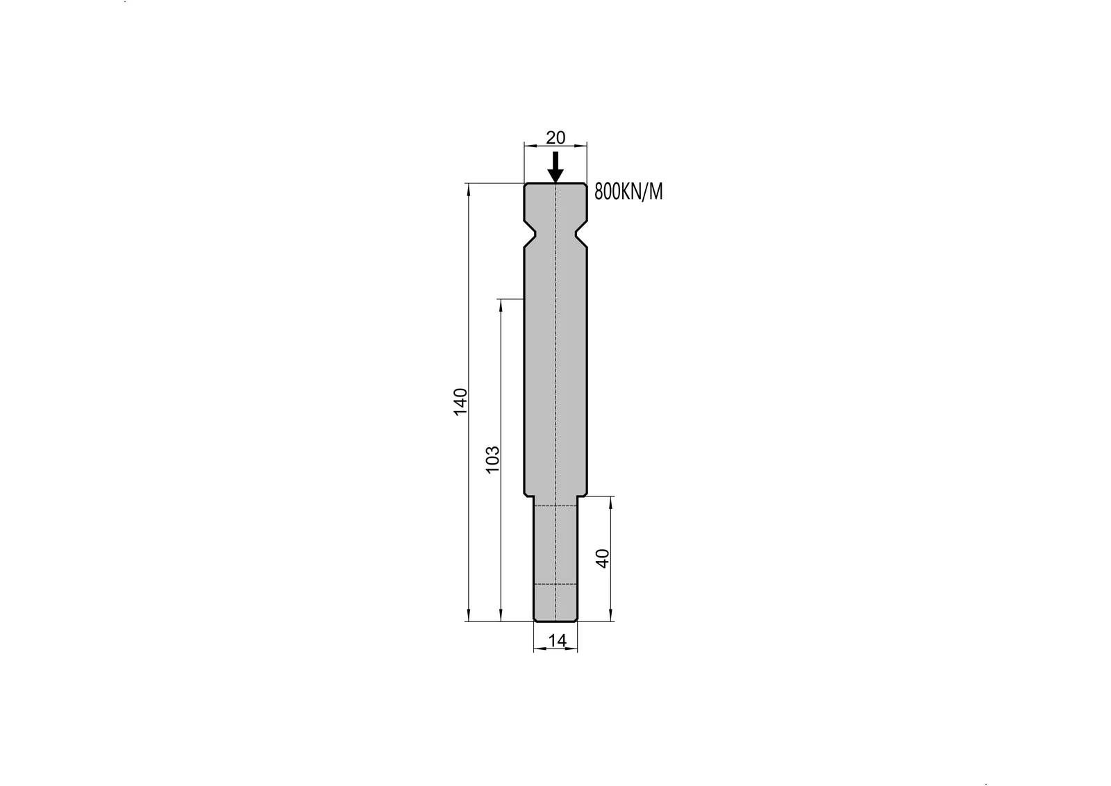 Radius Punch 15.010 - R7.0-50.0 mm press brake tooling