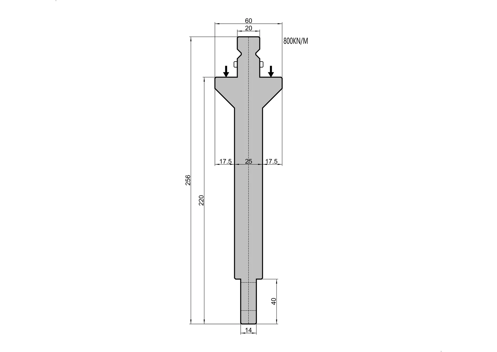 Radius Punch 15.018 - R7.0-50.0 mm press brake tooling